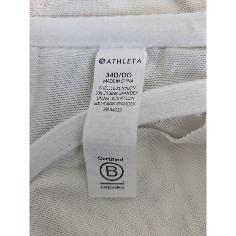 Athleta 34D/DD Geometric High Neck Bikini Swim Top Multicolor Open Back - Picture 3 of 5